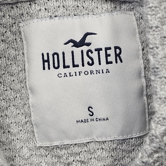 Hollister Shawl Collar Knit Button Cardigan Sweater Small Gray Y2K Preppy - Picture 11 of 15